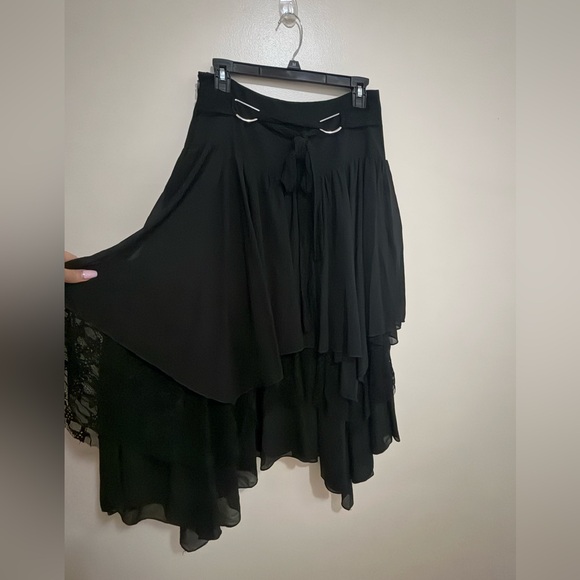 ROMWE Black Asymmetrical Layered Skirt - Picture 3 of 3
